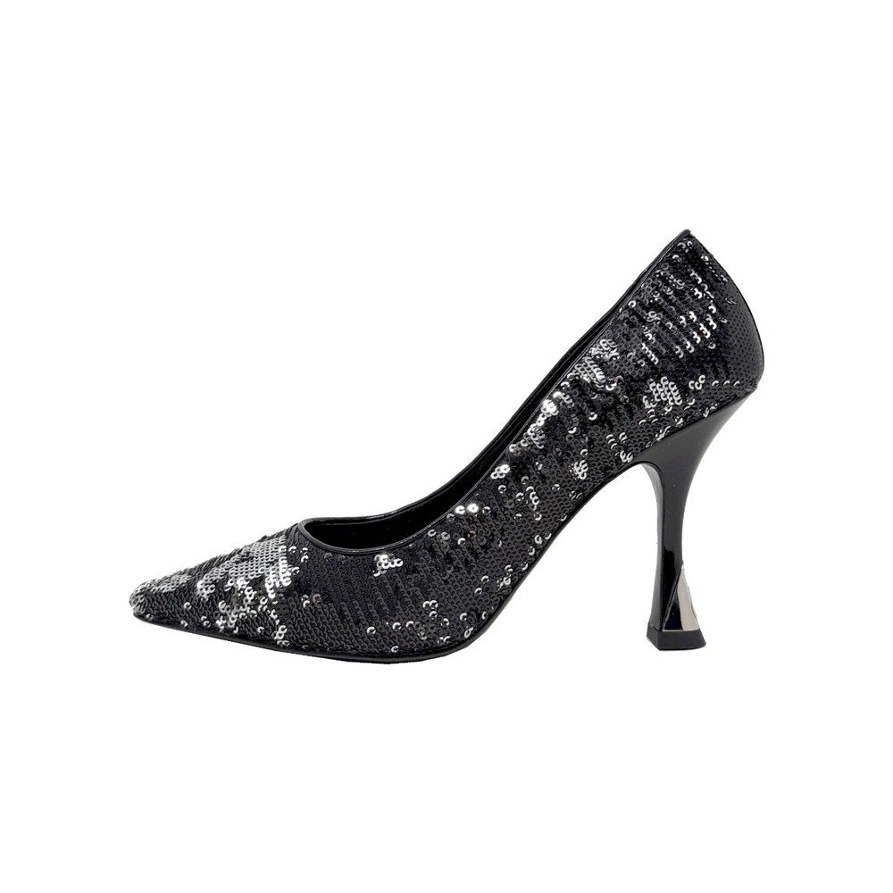 Louis Vuitton Sequin‎ Pointed Toe Pumps Black Silver Paillette Heels EU 38.5